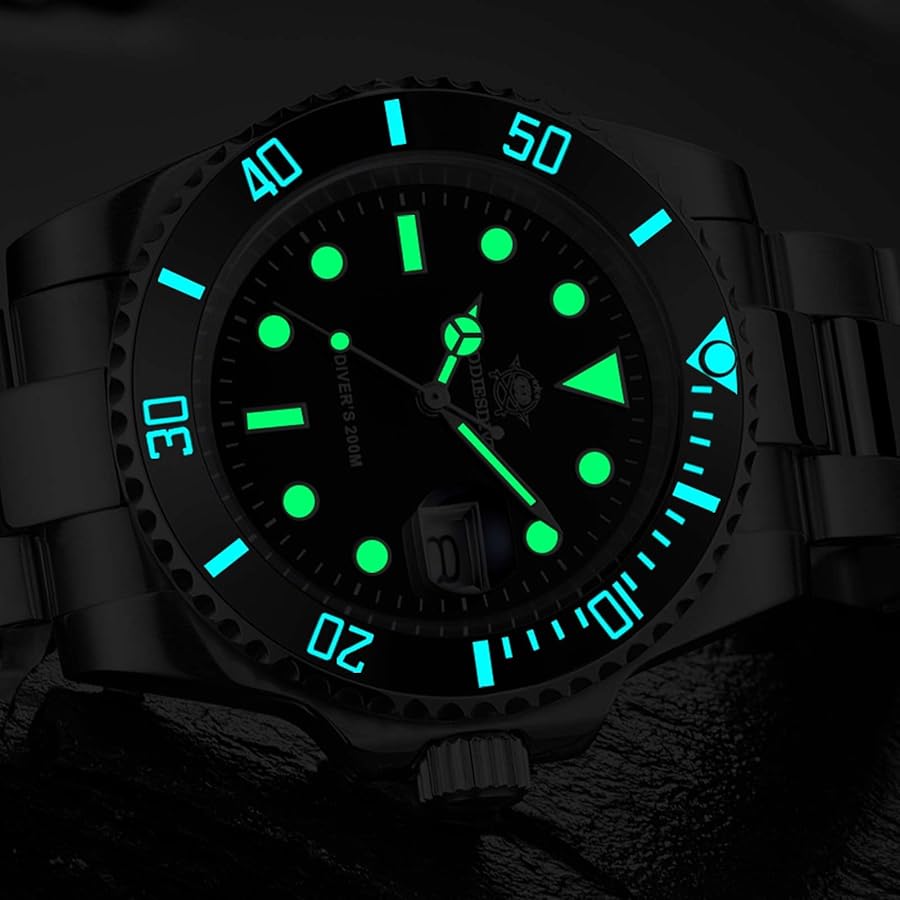 Amazon | ADDIESDIVE メンズ クォーツ ダイバーウォッチ 防水 200M